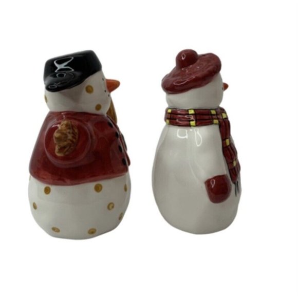 Sakura Debbie Mumm Snowman Salt Pepper Shaker Set Christmas Holidays Vintage - Picture 8 of 12